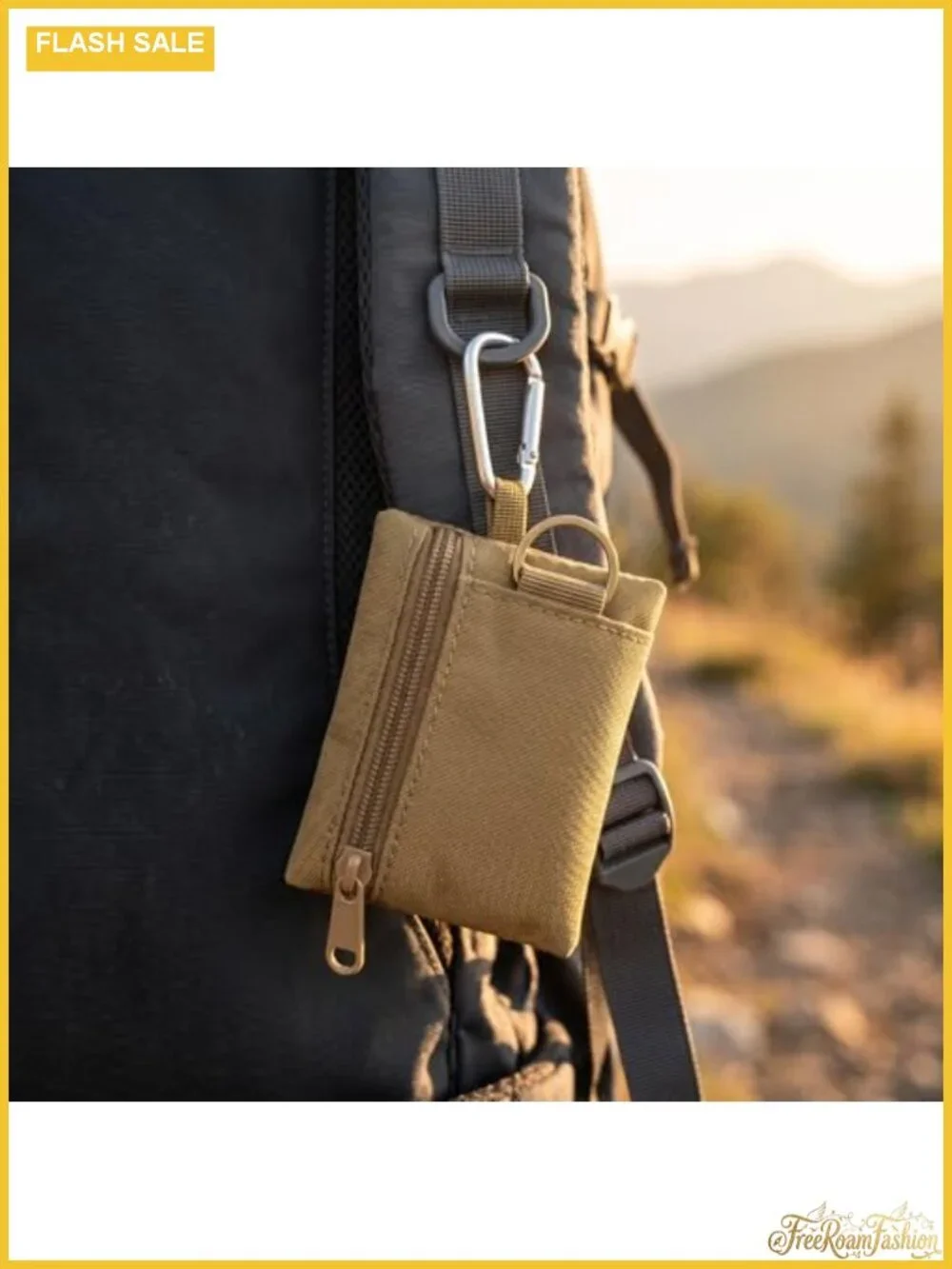 Tactical Mini EDC Key Pouch Oxford Cloth Carabiner Coin Purse Utility Waist